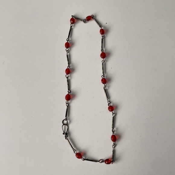 Two choker necklaces, red and brown - Picture 3 of 4